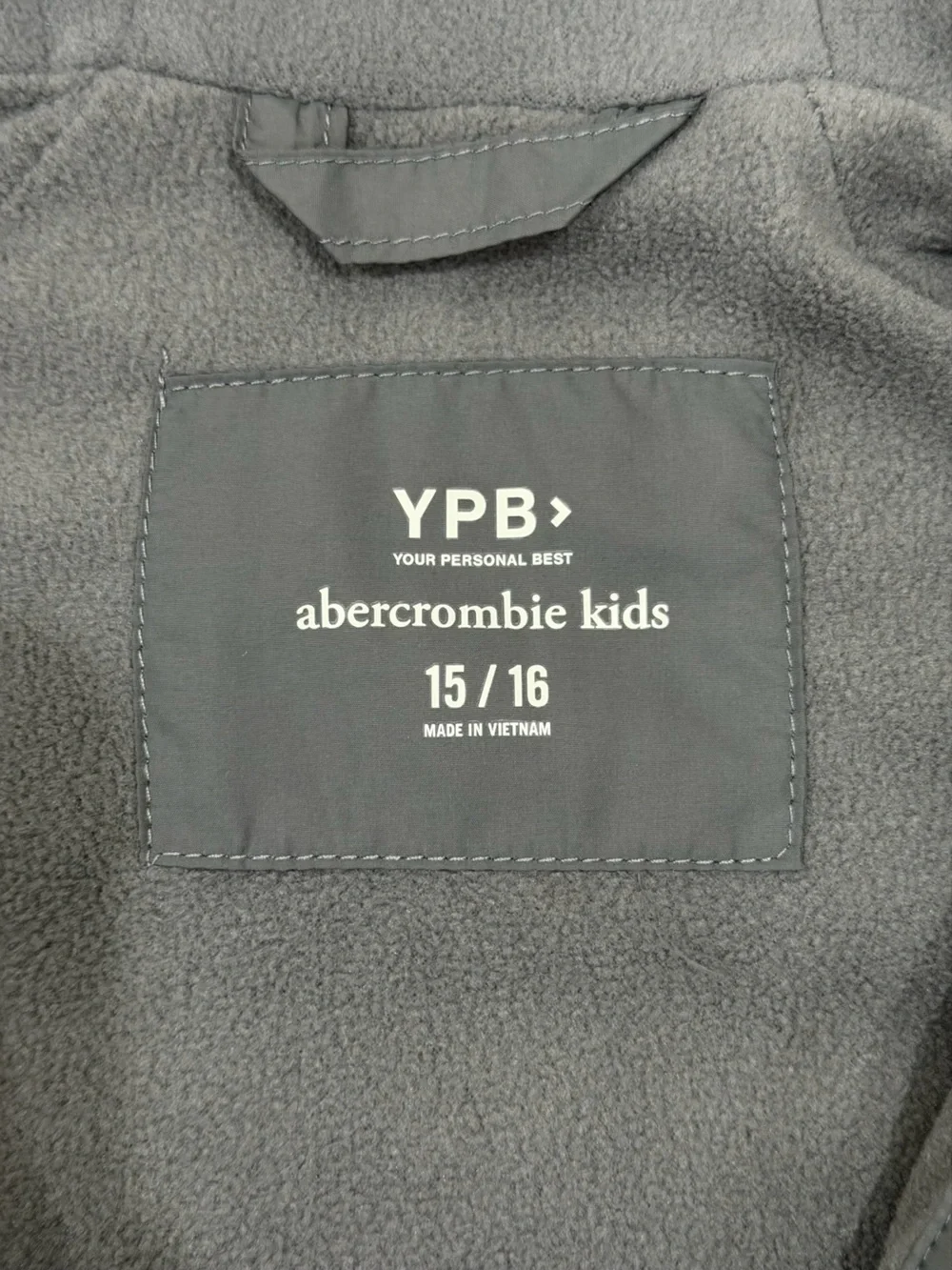 abercrombie kids Gray Quilted Hooded Puffer Jacket